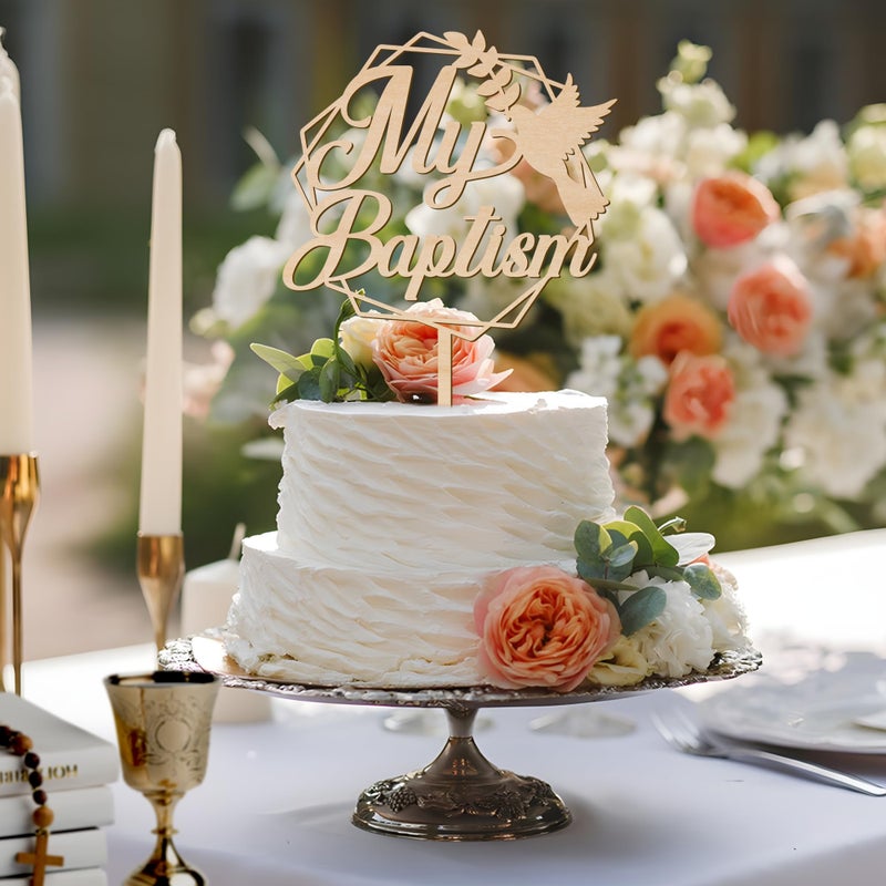 غلاف للكيك بارتي تو بي ماي بابتيسم من الخشب (تصميم 002) - Image 3